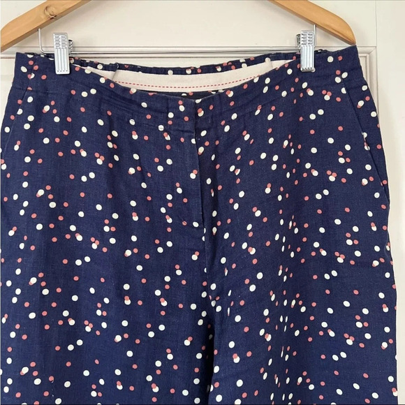 Soft Surroundings Womens Blue Polkadots Cuffed Ankle 100% Linen Pants Size XL - Picture 4 of 6